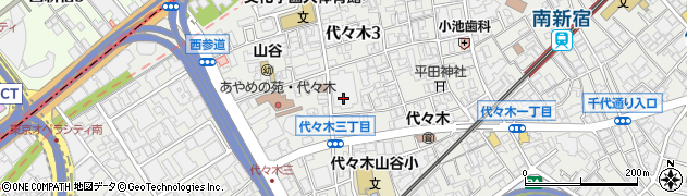 東京都渋谷区代々木3丁目周辺の地図