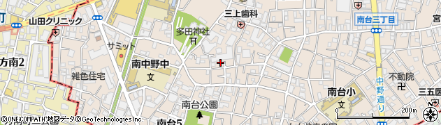中野南台郵便局周辺の地図