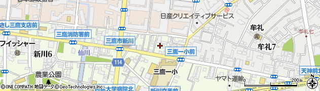 東京都三鷹市新川6丁目2周辺の地図