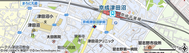 京成津田沼駅入口周辺の地図