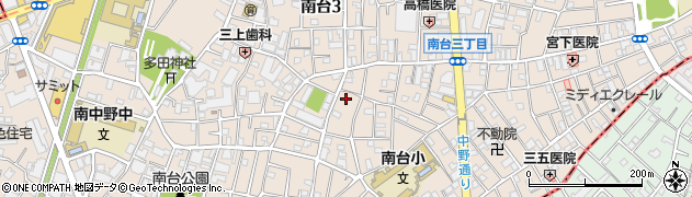 東京都中野区南台周辺の地図