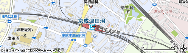 京成津田沼駅周辺の地図