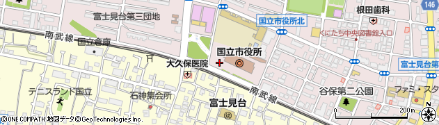 国立市役所周辺の地図