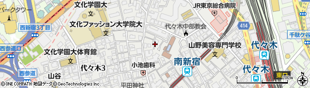 東京都渋谷区代々木2丁目36周辺の地図