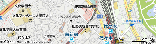 東京都渋谷区代々木2丁目27周辺の地図
