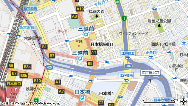 〒103-0022 東京都中央区日本橋室町の地図