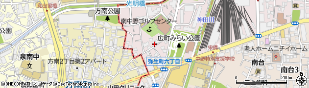 東京都中野区弥生町6丁目42周辺の地図