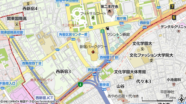 〒163-1032 東京都新宿区西新宿 新宿パークタワー（３２階）の地図