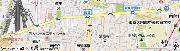 中野南台二郵便局周辺の地図