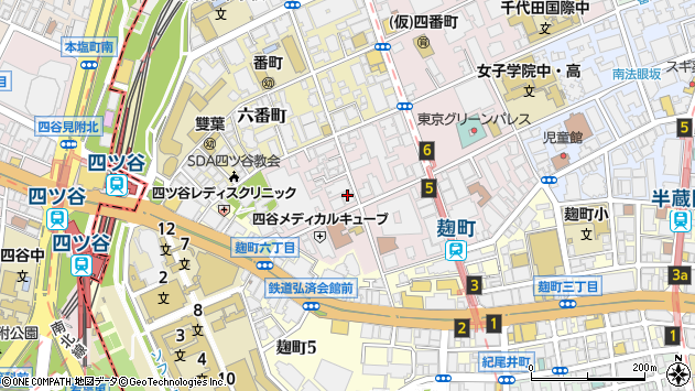 〒102-0084 東京都千代田区二番町の地図