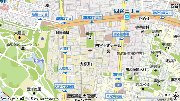 〒160-0015 東京都新宿区大京町の地図