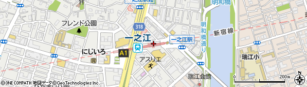 朝日信用金庫一之江駅支店周辺の地図