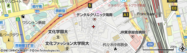 東京都渋谷区代々木2丁目20周辺の地図