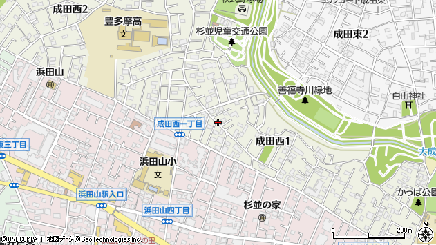 〒166-0016 東京都杉並区成田西の地図