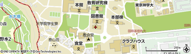 国際基督教大学　ＩＣＵ大学・食堂周辺の地図