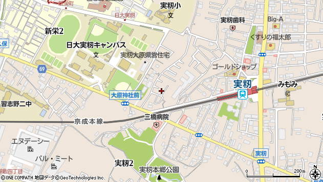 〒275-0002 千葉県習志野市実籾の地図