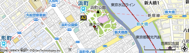 東京都中央区日本橋浜町周辺の地図