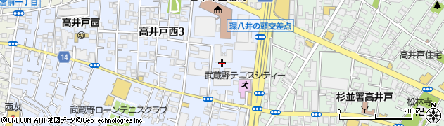 東京都杉並区高井戸西3丁目3周辺の地図