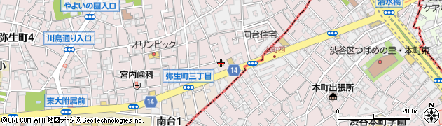ファミリーマート中野弥生町一丁目店周辺の地図