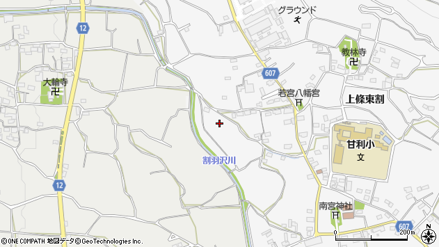 〒407-0036 山梨県韮崎市大草町上條東割の地図