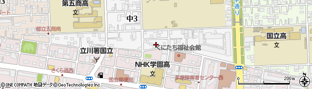 東京都国立市中3丁目10周辺の地図