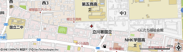 東京都国立市中3丁目7周辺の地図