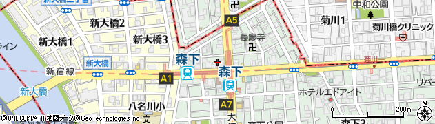 都営地下鉄東京都交通局　新宿線森下駅周辺の地図