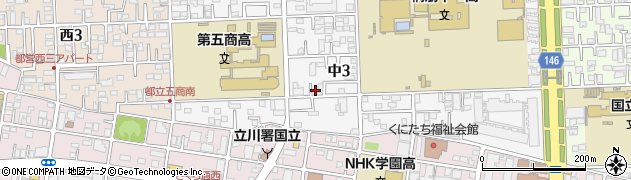 東京都国立市中3丁目6-19周辺の地図