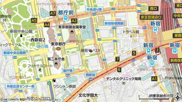 〒163-0918 東京都新宿区西新宿 新宿モノリス（１８階）の地図