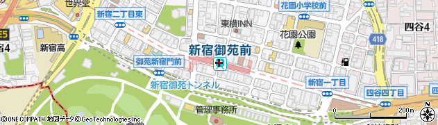 新宿御苑前駅周辺の地図