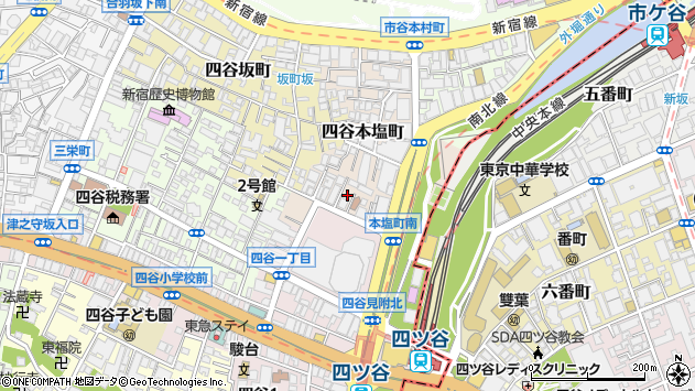 〒160-0003 東京都新宿区四谷本塩町の地図