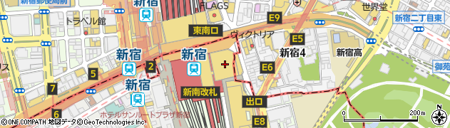 ナチュラルローソンＪＲ新宿ミライナタワー店周辺の地図