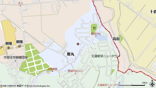 〒289-1108 千葉県八街市雁丸の地図