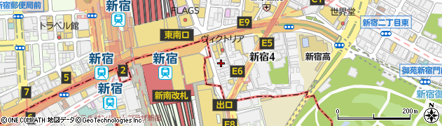 スターバックスコーヒー新宿新南口店周辺の地図