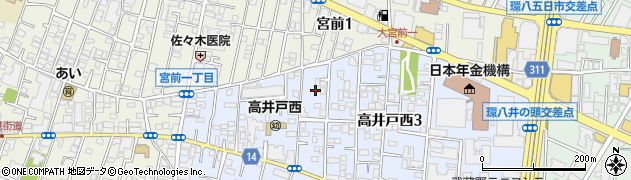 東京都杉並区高井戸西3丁目14周辺の地図
