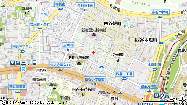 〒160-0008 東京都新宿区四谷三栄町の地図