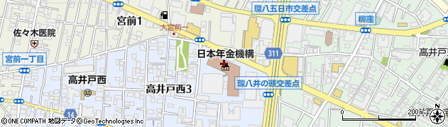 日本年金機構　本部周辺の地図