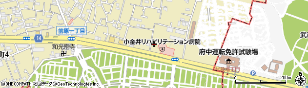 ファミリーマート小金井東八通り店周辺の地図