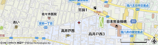 東京都杉並区高井戸西3丁目14-14周辺の地図