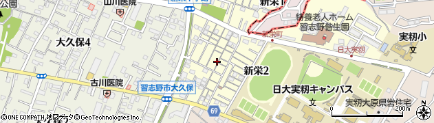 千葉県習志野市新栄2丁目周辺の地図