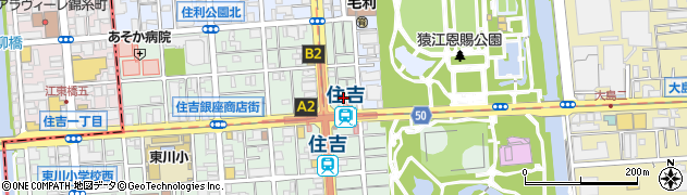 都営地下鉄東京都交通局　新宿線・住吉駅周辺の地図