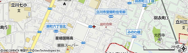 立川錦町四郵便局周辺の地図