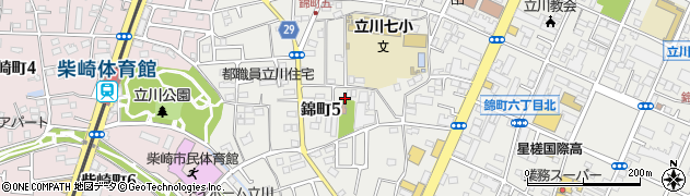 東京都立川市錦町5丁目周辺の地図