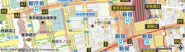 松屋新宿西口店周辺の地図