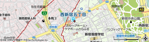 ファミリーマートサンズ西新宿店周辺の地図