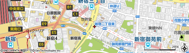 ドトールコーヒーショップ新宿二丁目店周辺の地図