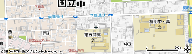 東京都国立市中3丁目3-110周辺の地図