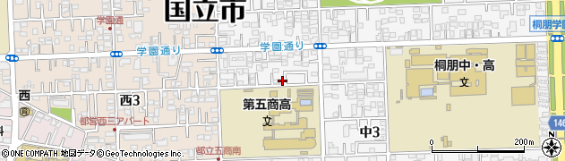 東京都国立市中3丁目3-82周辺の地図