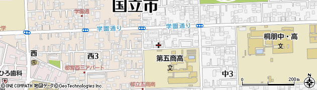 東京都国立市中3丁目3-20周辺の地図