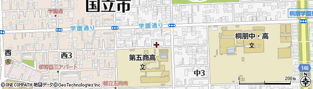 東京都国立市中3丁目3-91周辺の地図